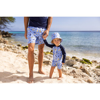 SNAPPER ROCK SNAPPER ROCK TURTLE BREAK LS SUNSUITBLUE