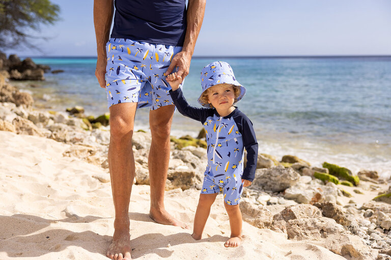 SNAPPER ROCK SNAPPER ROCK TURTLE BREAK LS SUNSUITBLUE