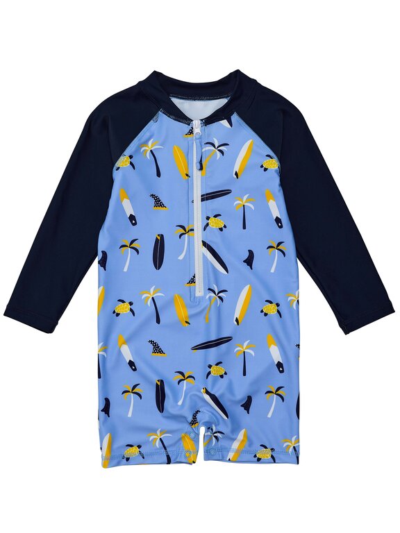 SNAPPER ROCK SNAPPER ROCK TURTLE BREAK LS SUNSUITBLUE