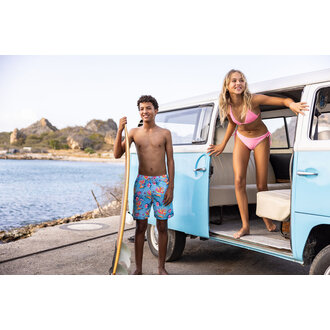 SNAPPER ROCK SNAPPER ROCK KALEIDO FISH SUSTAINABLE SWIM SHORTBLUE