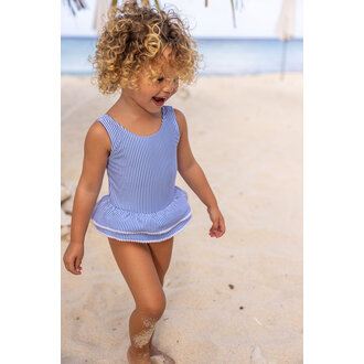 SNAPPER ROCK SNAPPER ROCK PARISIAN SUMMER SKIRT SWIMSUITBLUE / WHITE