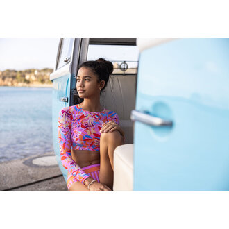 SNAPPER ROCK SNAPPER ROCK BLOOMING SUNSET SUSTAINABLE CROP LS RASH SETMULTI