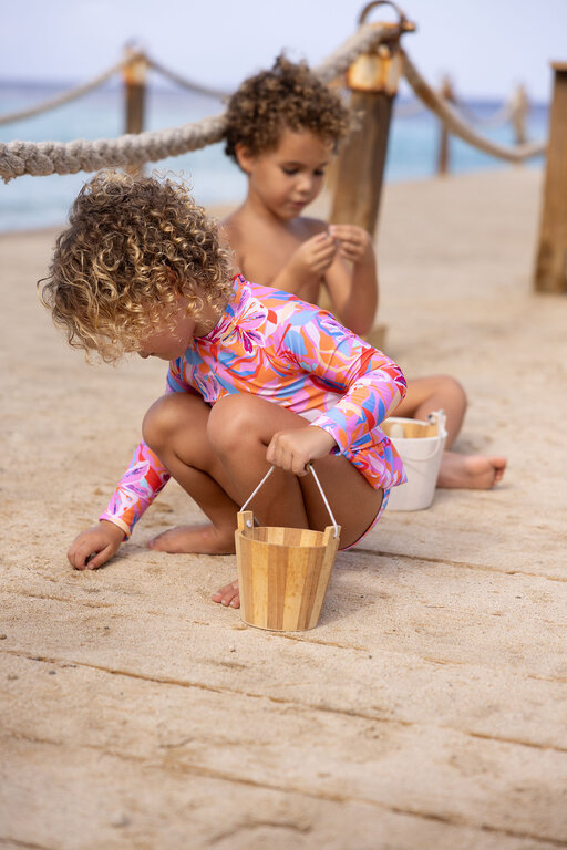 SNAPPER ROCK SNAPPER ROCK BLOOMING SUNSET SUSTAINABLE LS SKIRT SURF SUITMULTI