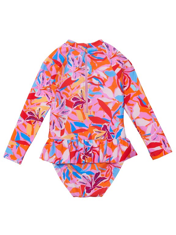 SNAPPER ROCK SNAPPER ROCK BLOOMING SUNSET SUSTAINABLE LS SKIRT SURF SUITMULTI