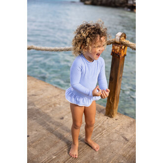 SNAPPER ROCK SNAPPER ROCK PARISIAN SUMMER LS SKIRT SURF SUITBLUE / WHITE