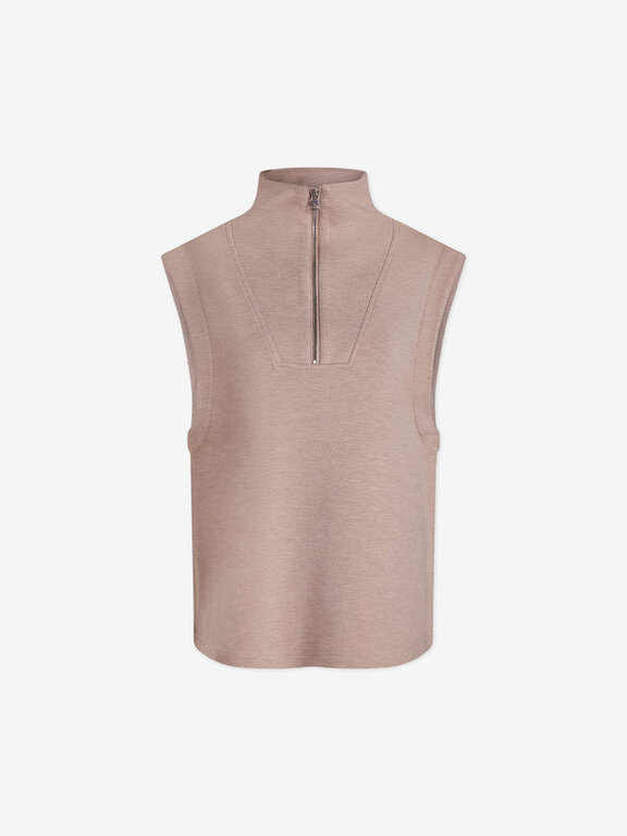 Varley Varley magnolia half zip tank taupe marl