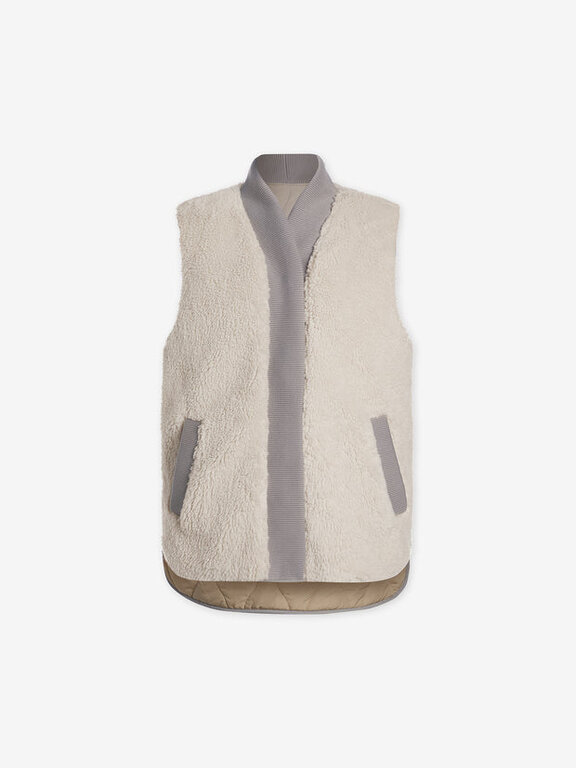 Varley Varley Covey Reversible Quilt Gilet Dove/ Sandshell