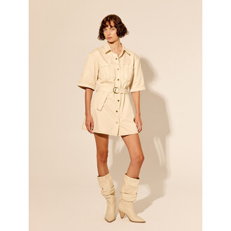 KIVARI Kivari Rowyn Denim Shirt Dress CREAM