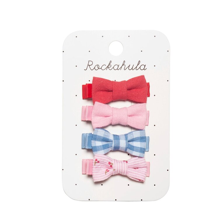 ROCKAHULA ROCKAHULA Cherry Gingham Mini Bow Clips