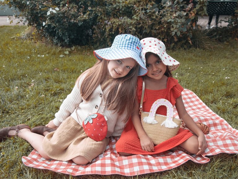 ROCKAHULA ROCKAHULA Cherry Gingham Reversible Sun Hat 3-6 Years