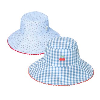 ROCKAHULA ROCKAHULA Cherry Gingham Reversible Sun Hat 7-10 Years