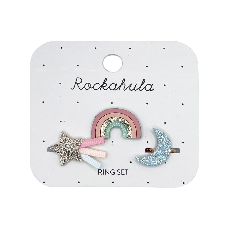 ROCKAHULA ROCKAHULA Shimmer Rainbow Ring Set