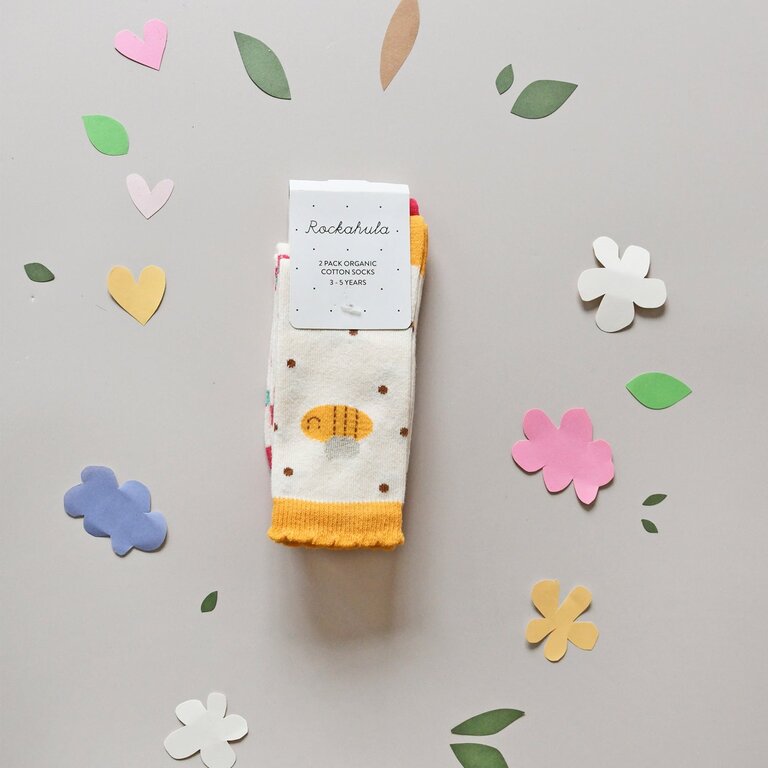 ROCKAHULA ROCKAHULA Strawberry Bee 2 Pack Socks 9-12 Jnr