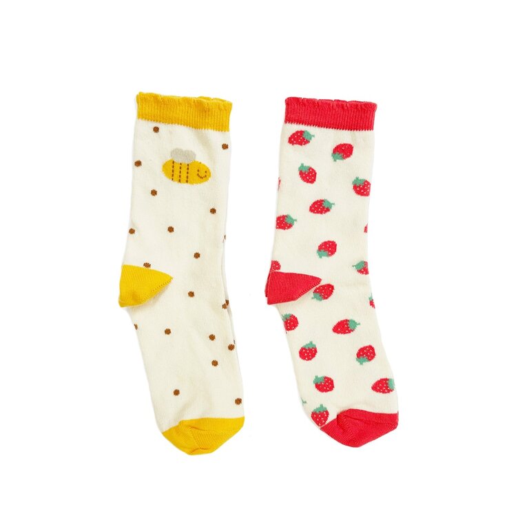 ROCKAHULA ROCKAHULA Strawberry Bee 2 Pack Socks 9-12 Jnr