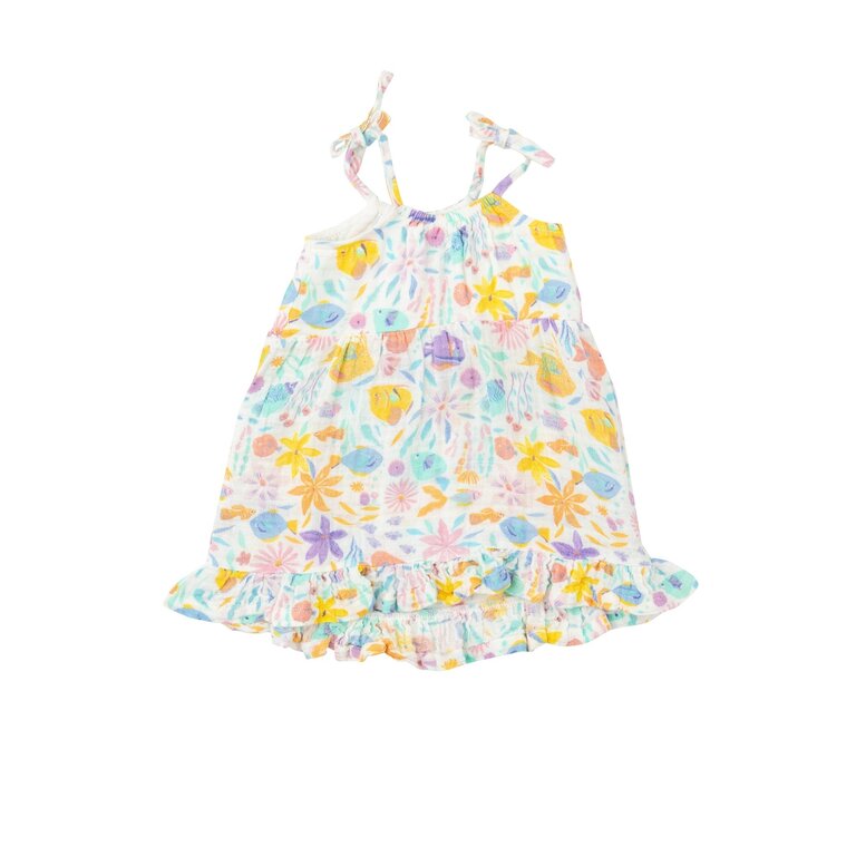 ANGEL DEAR Angel Dear TROPICAL FISH FLORAL TWIRLY TANK DRESS & DIAPER COVER