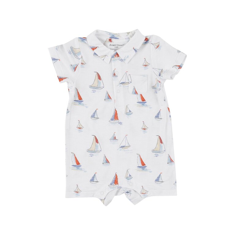 ANGEL DEAR Angel Dear SKETCHY SAILBOATS POLO SHORTIE