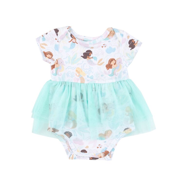 ANGEL DEAR Angel Dear MAGICAL MERMAIDS TWIRLY S/S TUTU BODYSUIT DRESS