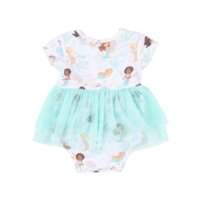 ANGEL DEAR Angel Dear MAGICAL MERMAIDS TWIRLY S/S TUTU BODYSUIT DRESS