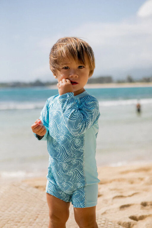 FEATHER 4 ARROW F4A SHOREBREAK L/S BABY SURF SUIT - BEACH GLASS