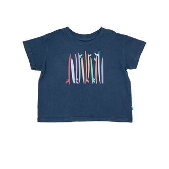 FEATHER 4 ARROW FEATHER 4 ARROW RAINBOW SURF CROP TEE NAVY