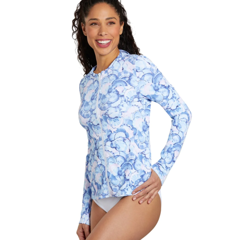 TOMMY BAHAMA TOMMY BAHAMA ISLAND CAYS FZ LS RASHGUARDBLUE MONDAY HTHR