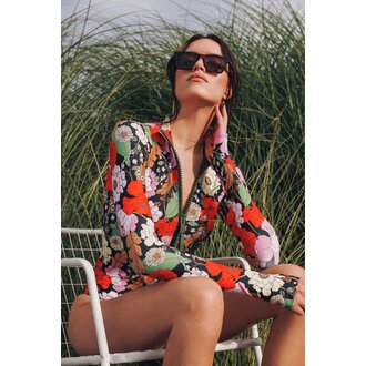 WATSKIN WATSKIN RYANN L/S FLORAL BODYSUIT