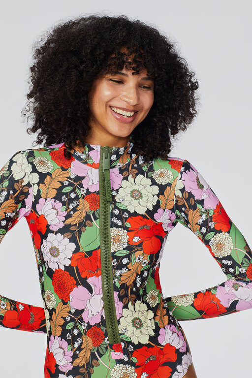 WATSKIN WATSKIN RYANN L/S FLORAL BODYSUIT