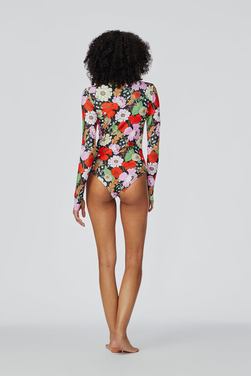 WATSKIN WATSKIN RYANN L/S FLORAL BODYSUIT