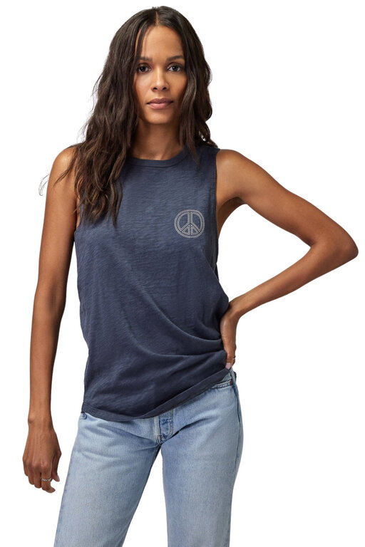 Spiritual Gangster Spiritual Gangster peace double twist tank slate