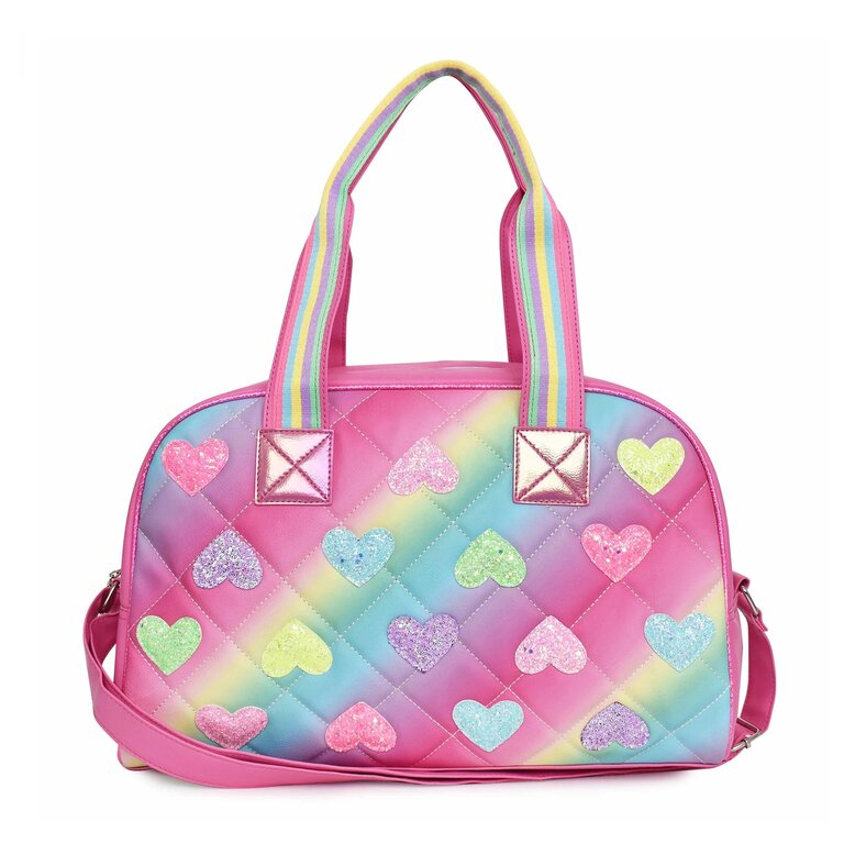 OMG ACCESSORIES OMG HEART QUILT DUFFLE BAG