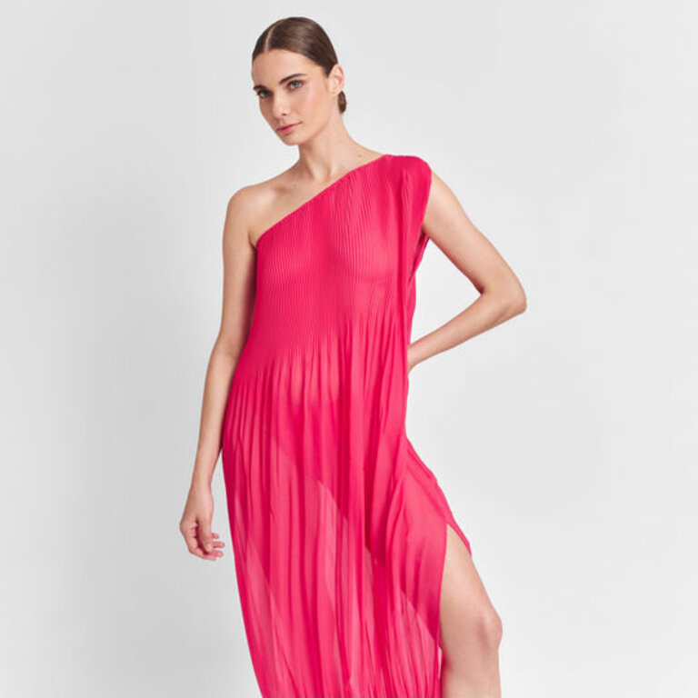 AGUACLARA AGUACLARA FUCHSIA ONE SHOULDER MAXI TUNIC
