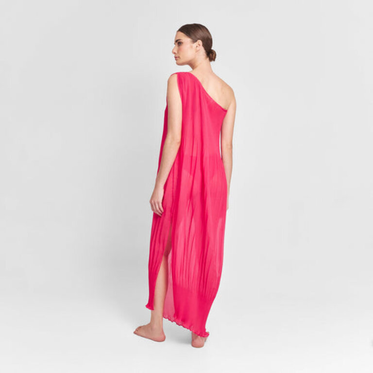 AGUACLARA AGUACLARA FUCHSIA ONE SHOULDER MAXI TUNIC