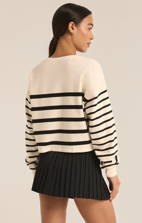 Z SUPPLY Z Supply Line Up Stripe Sweatshirt Sandstone