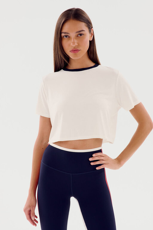 Splits 59 Splits 59 DJUNA CROP RINGER INDIGO/WHITE