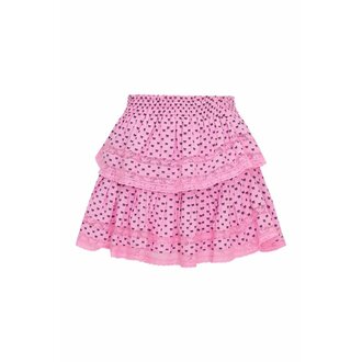 LOVE SHACK FANCY LOVE SHACK FANCY RUFFLE MINI SKIRT CLASSIC PINK