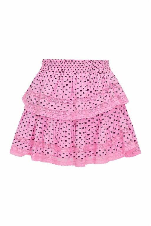 LOVE SHACK FANCY LOVE SHACK FANCY RUFFLE MINI SKIRT CLASSIC PINK