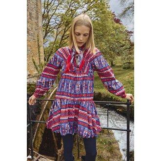 Hunter Bell Sawyer Dress Carmine Block Print