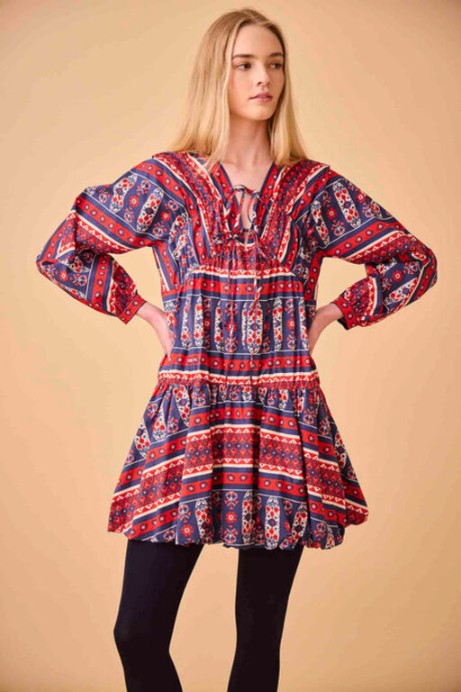 Hunter Bell Sawyer Dress Carmine Block Print