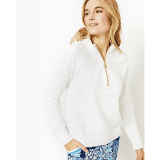 LILLY PULITZER LILLY PULITZER ASHLEE PULLOVER RESORT WHITE