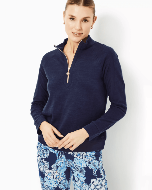 LILLY PULITZER LILLY PULITZER ASHLEE PULLOVER LOW TIDE NAVY