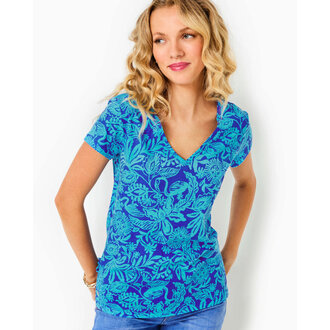 LILLY PULITZER LILLY PULITZER MEREDITH TEE MARTINIQUE BLUE JUNGLE OASIS