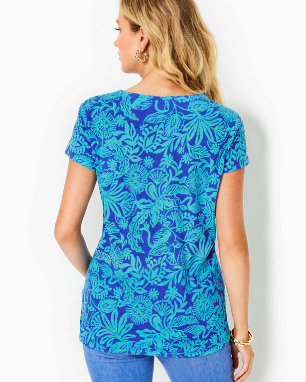 LILLY PULITZER LILLY PULITZER MEREDITH TEE MARTINIQUE BLUE JUNGLE OASIS