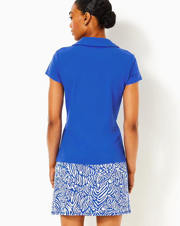 LILLY PULITZER LILLY PULITZER FRIDA SCALLOP POLO UPF 50 MARTINIQUE BLUE