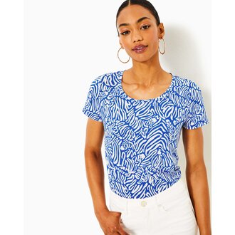 LILLY PULITZER LILLY PULITZER ETTA SCOOP-NECK MARTINIQUE BLUE ZEE BEBE