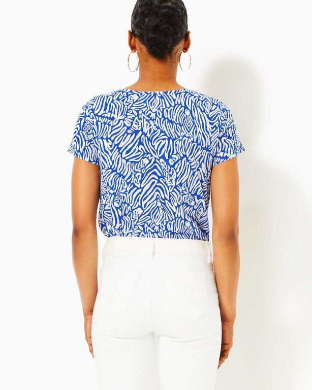 LILLY PULITZER LILLY PULITZER ETTA SCOOP-NECK MARTINIQUE BLUE ZEE BEBE