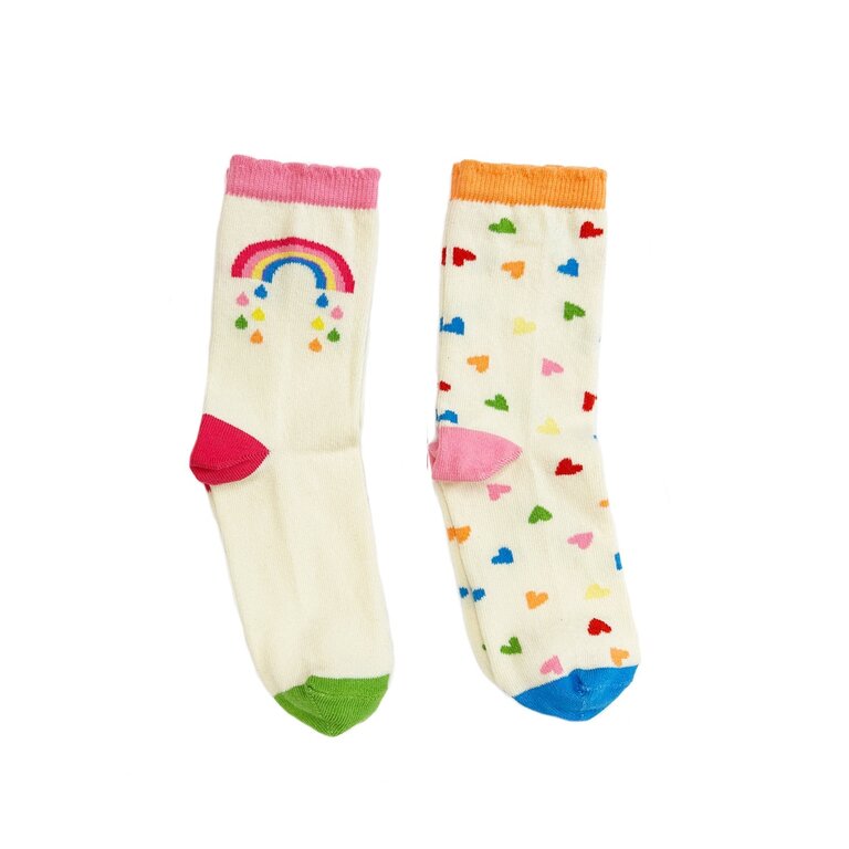 ROCKAHULA Rockahula Rainbow Hearts 2 Pack Socks 12-3 Jnr