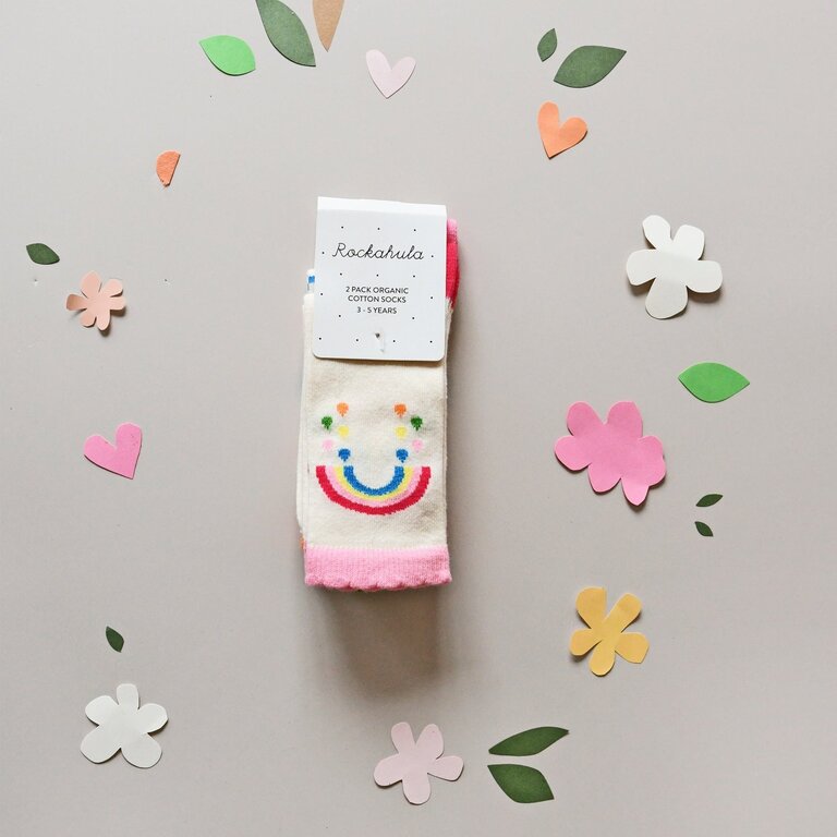 ROCKAHULA Rockahula Rainbow Hearts 2 Pack Socks 12-3 Jnr