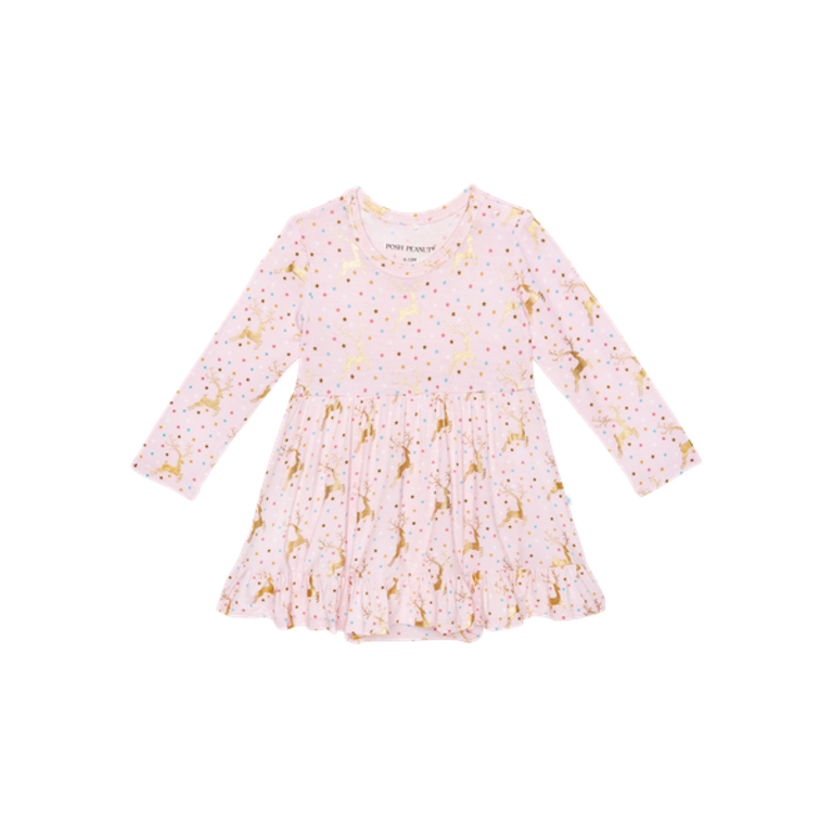POSH PEANUT Posh Peanut Ryleigh - Long Sleeve Ruffled Bodysuit Dress