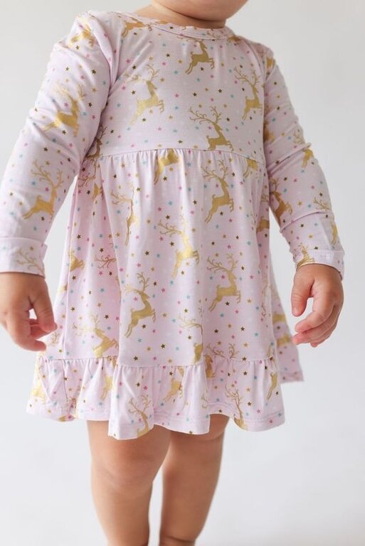 POSH PEANUT Posh Peanut Ryleigh - Long Sleeve Ruffled Bodysuit Dress