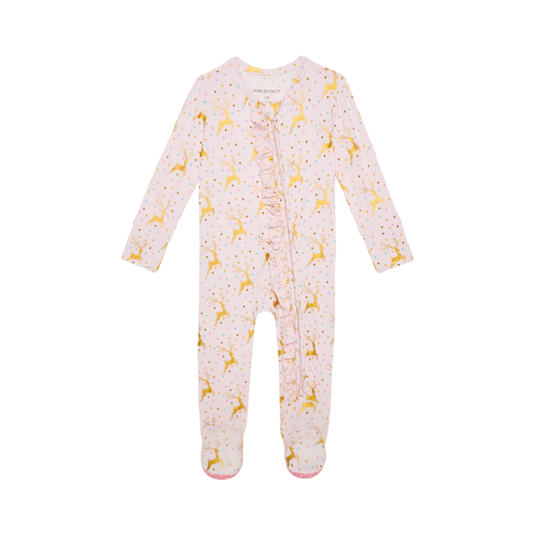 POSH PEANUT Posh Peanut Ryleigh - Footie Ruffled Zippered One Piece